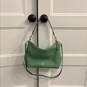 Coach Green Structured Leather Shoulder Bag